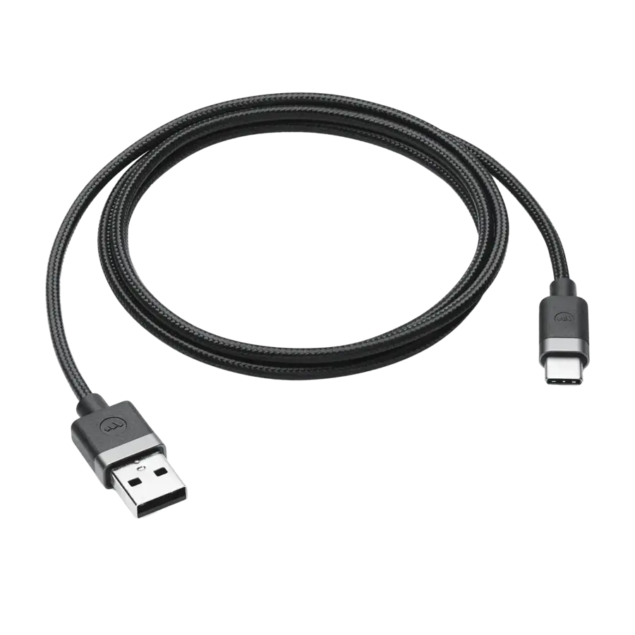 Schwarzes Kabel USB-A auf USB-C