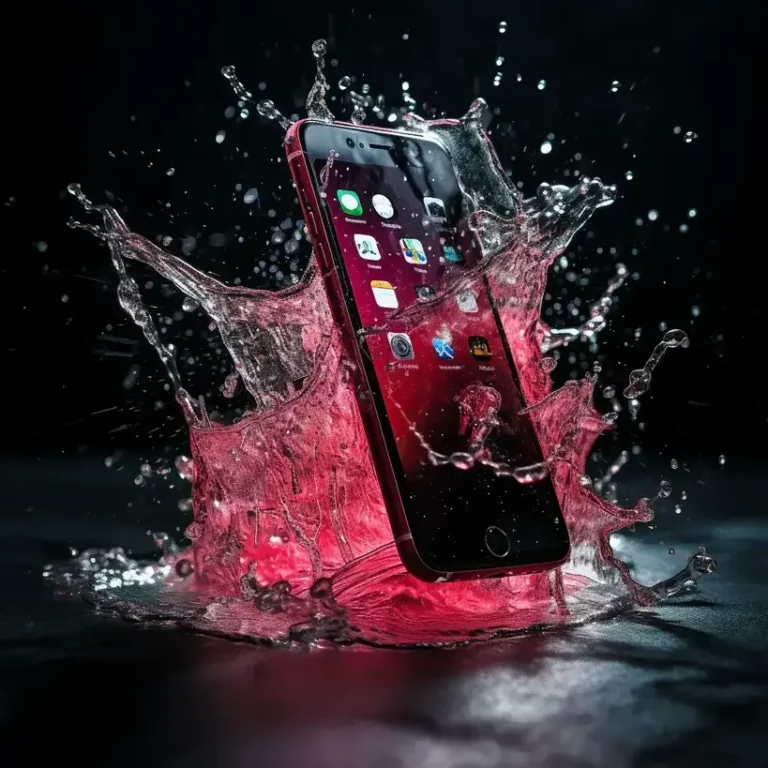 Phone immersed in water